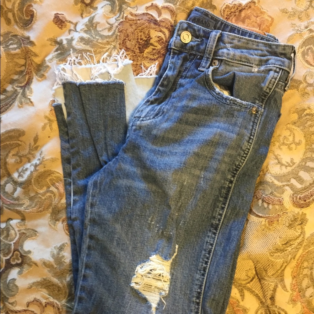 Two toned high waisted lucky jeans